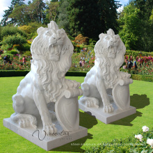 esculturas de jardín moderno talla de piedra estatua de piedra de león de tamaño natural al aire libre